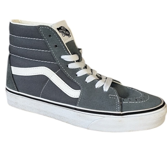 Vans Sk8-Hi Sneakers Gray White High Top Suede Skateboard Skater Shoes Women 6.5 - Picture 3 of 12